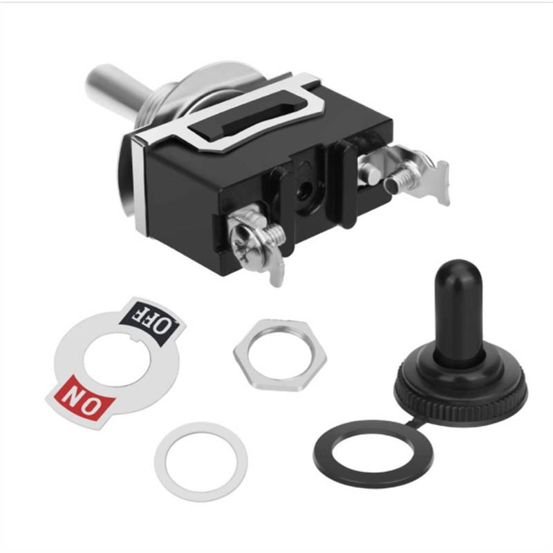 2-Stufen-Wippschalter mit wasserdichter Kappe (5er-Pack) Black