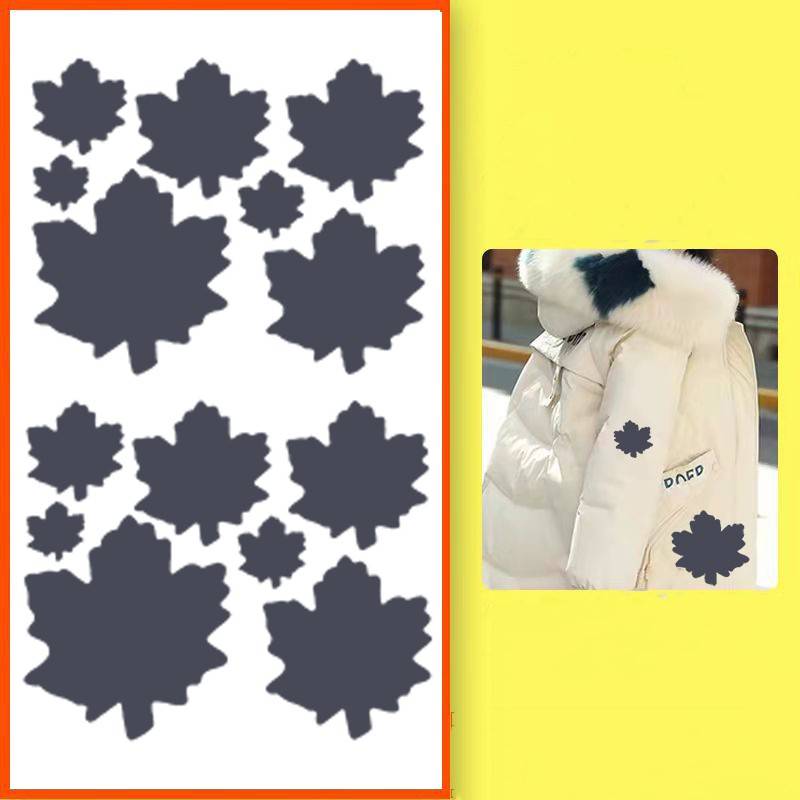 Selbstklebender Reparaturflicken im Ahornblatt-Design 10-teilig DarkGrey
