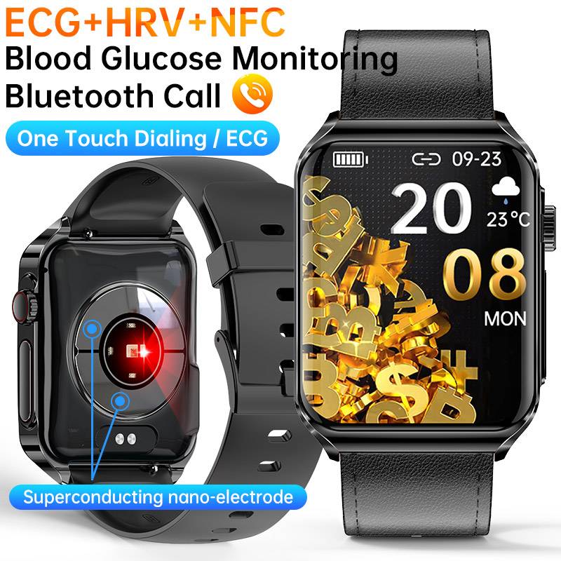 Smartwatch mit EKG-Herzüberwachung/Bluetooth-Anrufen/Bluetooth-Musik Black