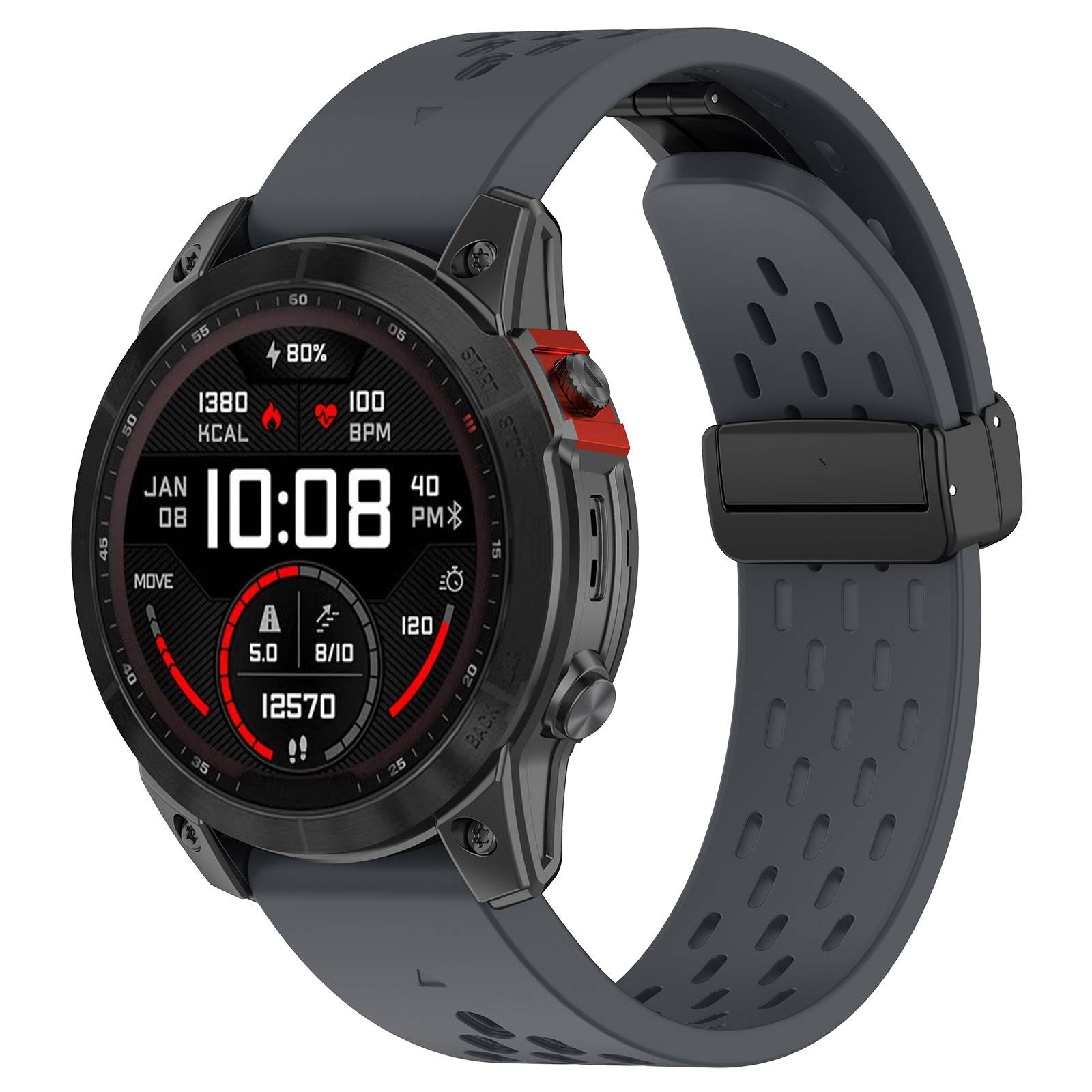 22 mm Silikonarmband für Garmin Epix Pro 47 mm/Fenix 7/Fenix 7 Pro DarkGrey