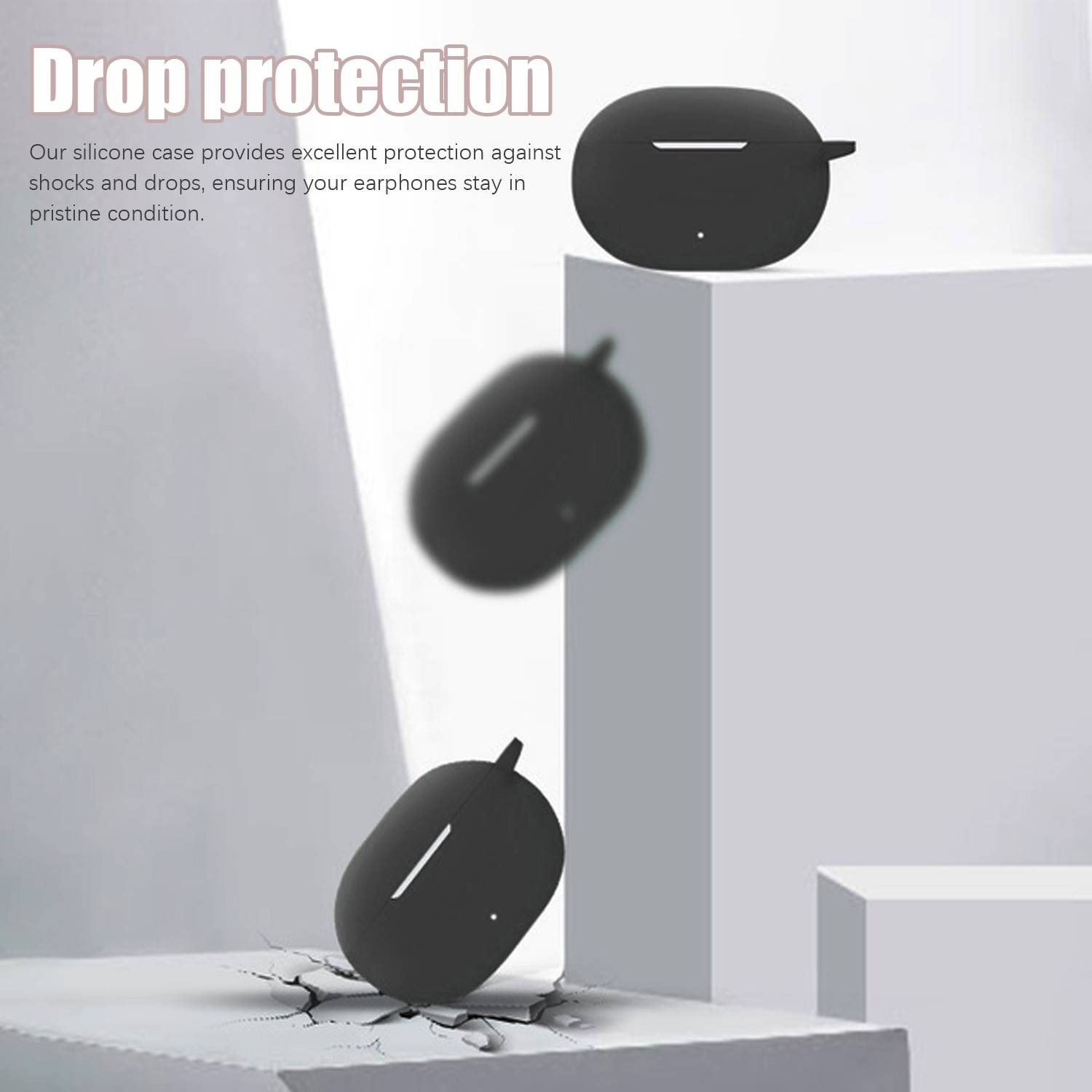 Stoßfeste Schutzhülle mit Karabiner, Beats Studio Buds Black