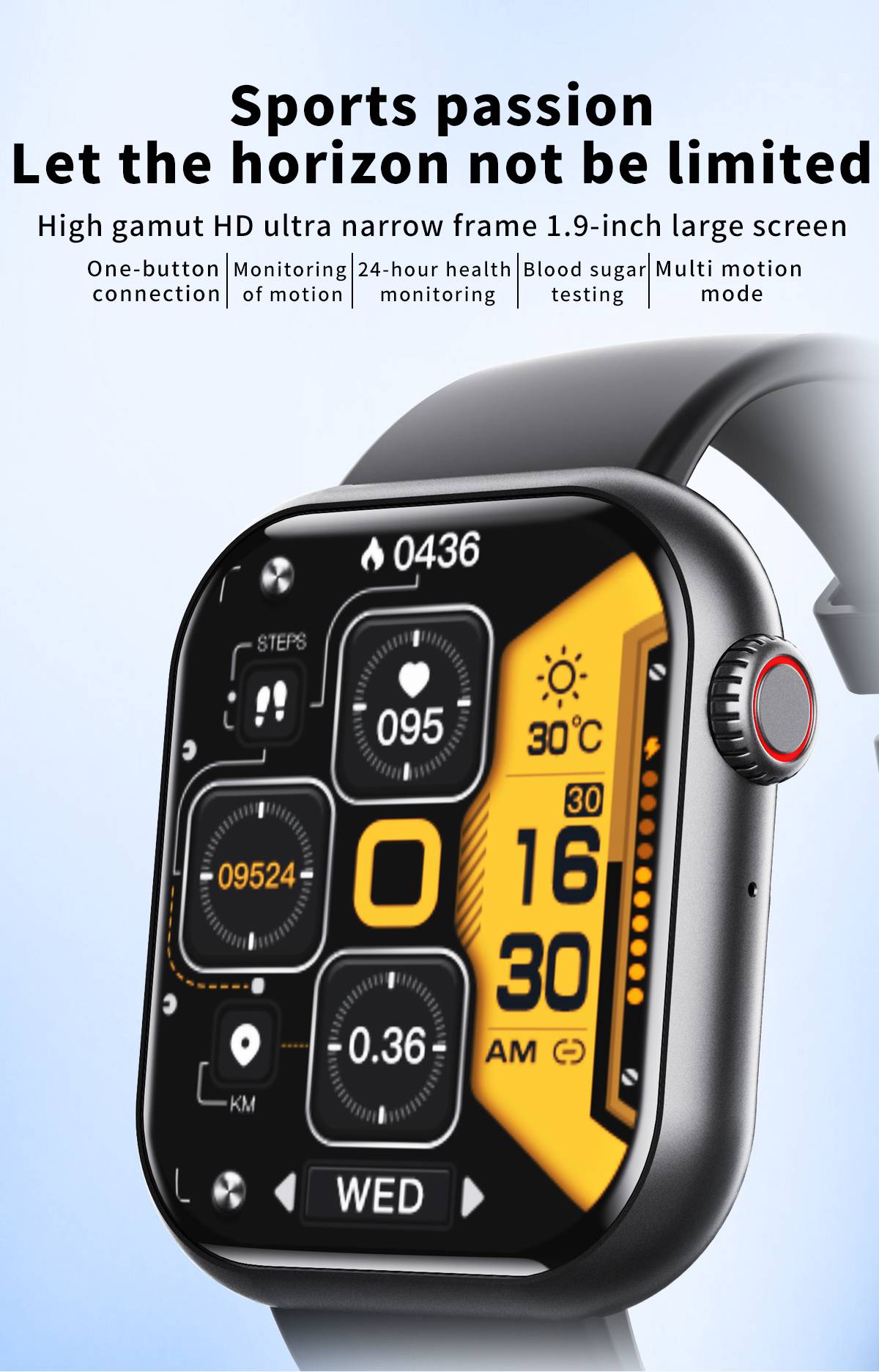 Smartwatch mit Blutsauerstoff, Blutdruck, Herzfrequenz Black/PUleatherwatchband