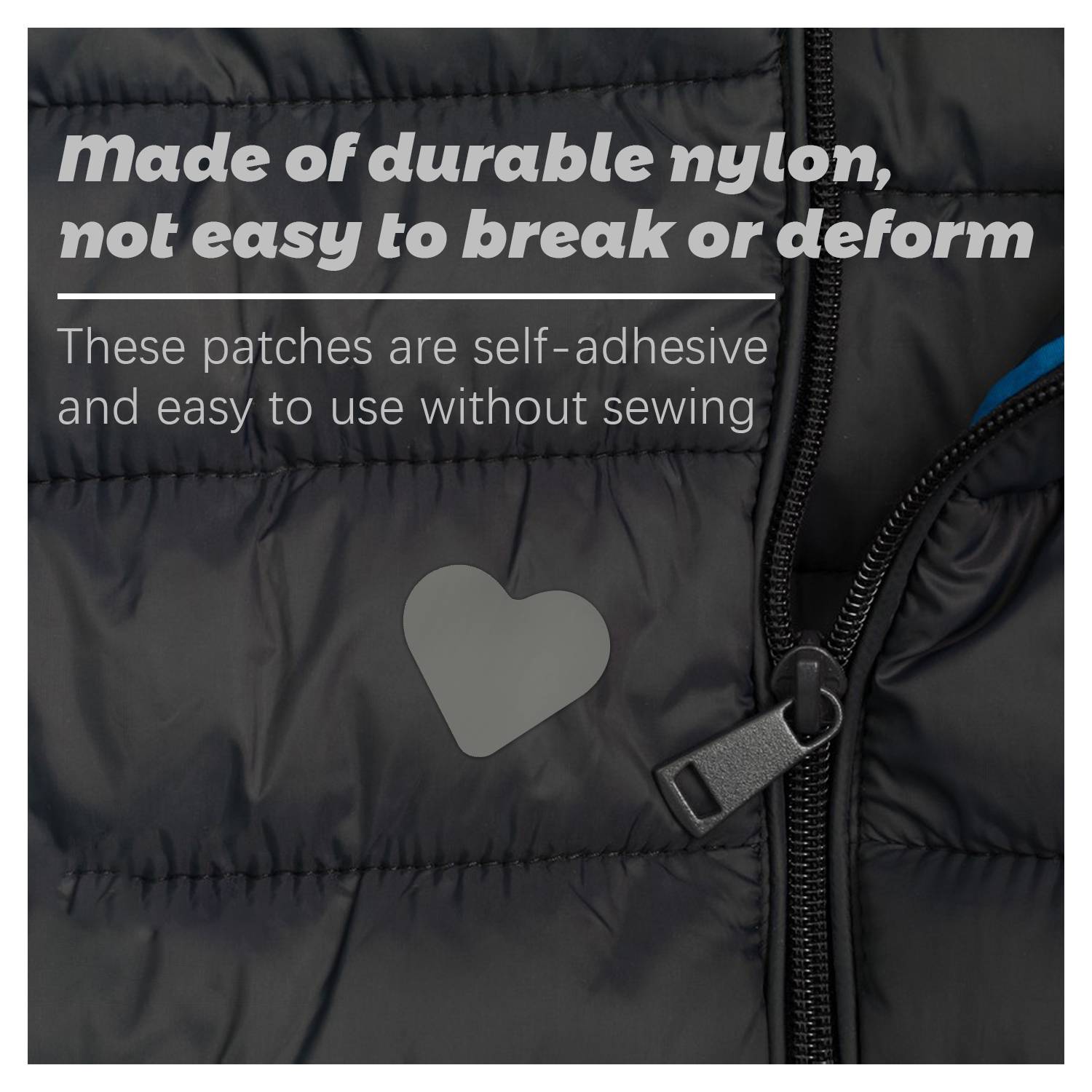 Selbstklebender Nylonflicken zum Reparieren von Löchern in Daunenjacken Grey