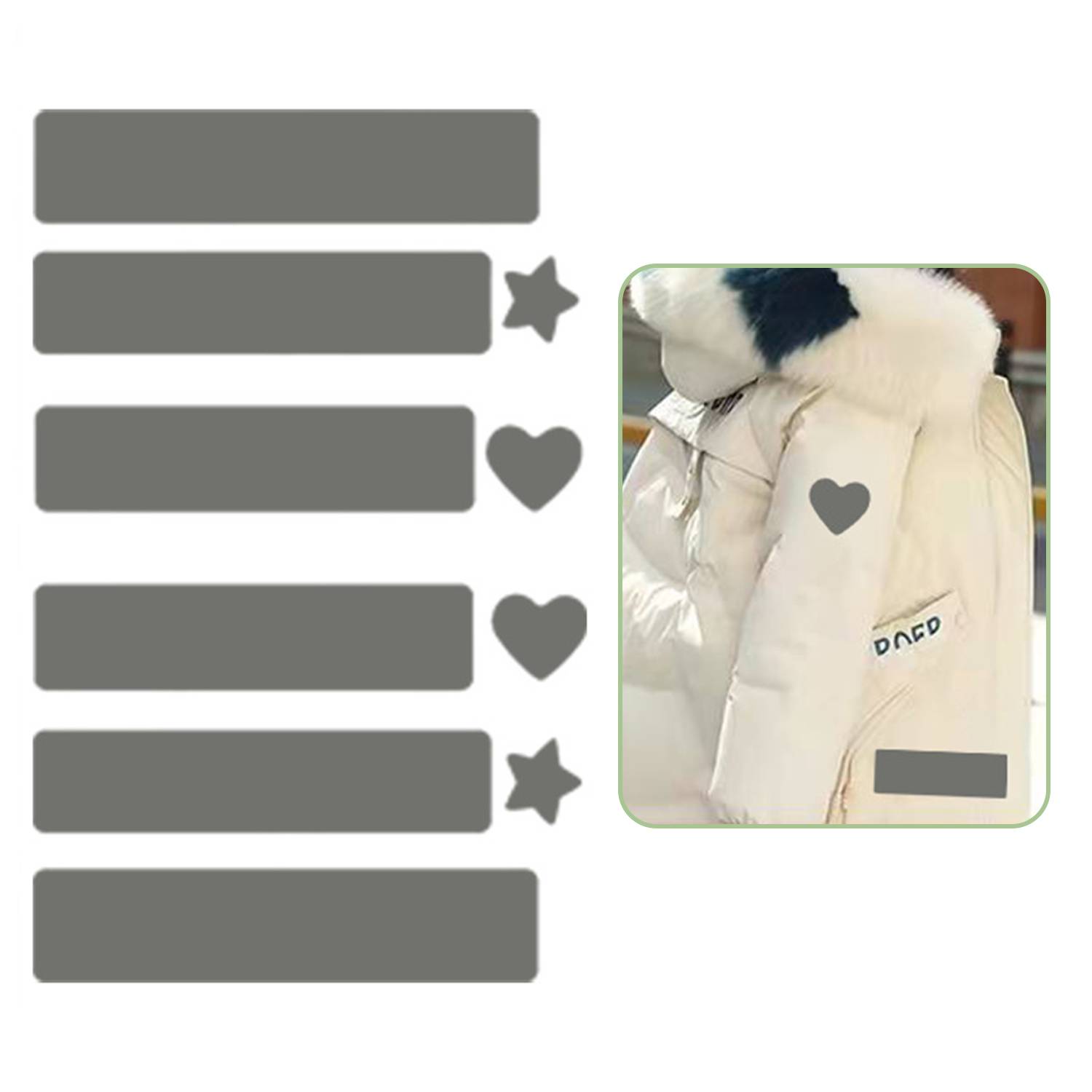 Selbstklebender Nylonflicken zum Reparieren von Löchern in Daunenjacken Grey