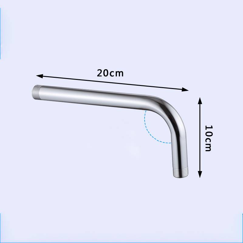 90° abgewinkeltes Duschverlängerungsrohr Silver