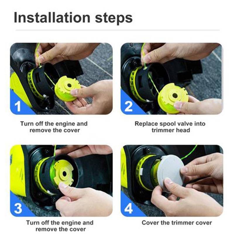 4er-Pack Ersatzspulen für RYOBI Fadenschneider Weed Eater Green