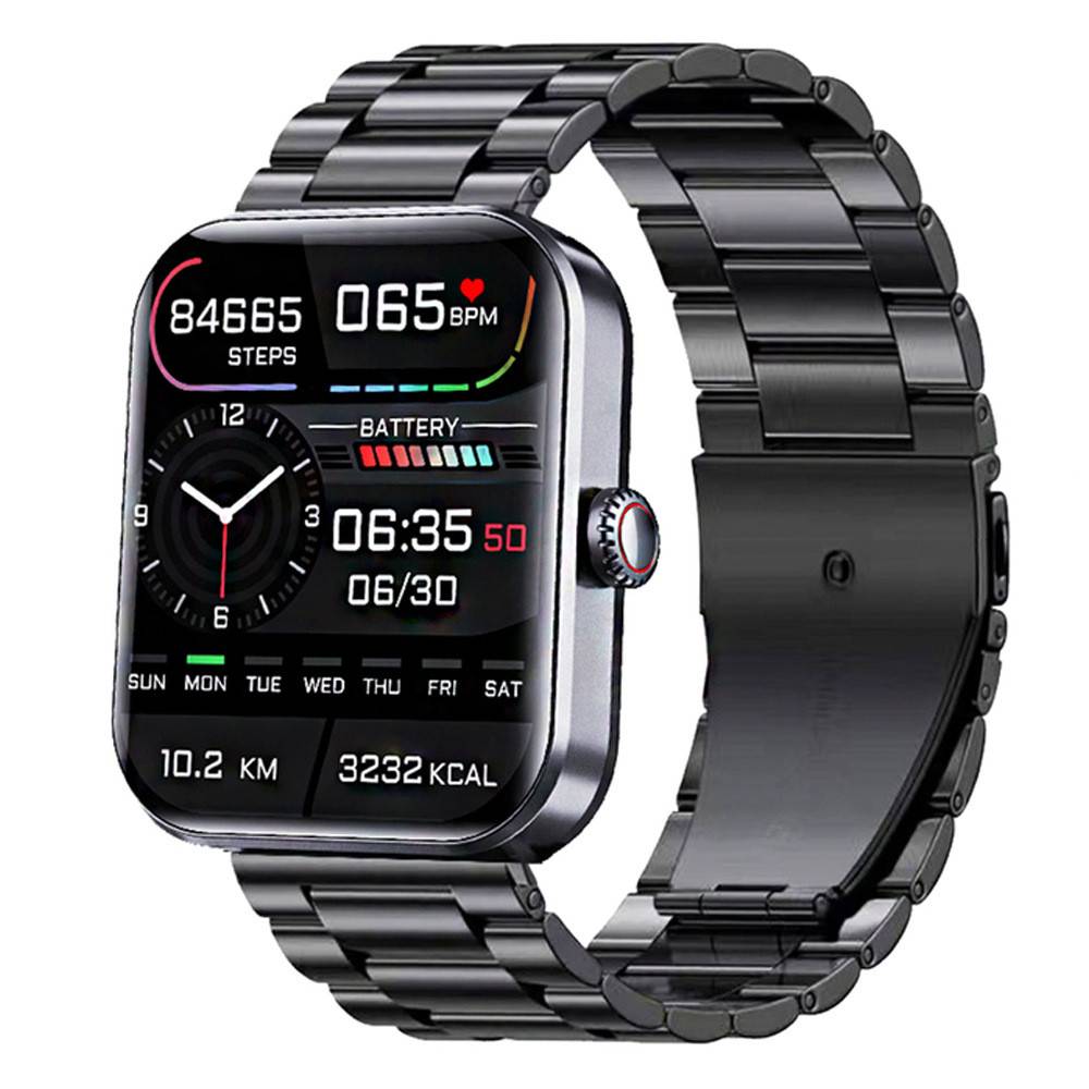 Smartwatch mit Herzfrequenz, Schlafmonitor, Körpertemperatur, 50 Sportmodi Black