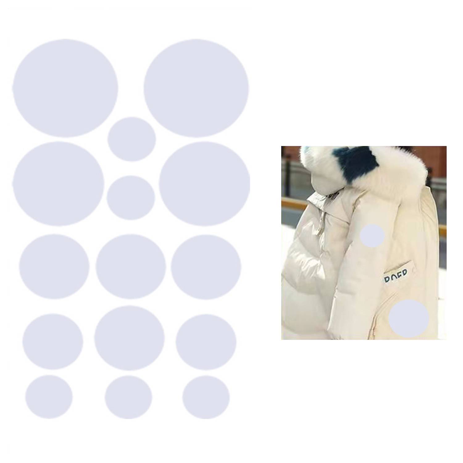 Selbstklebende wasserdichte Reparaturflicken für Kleidung White