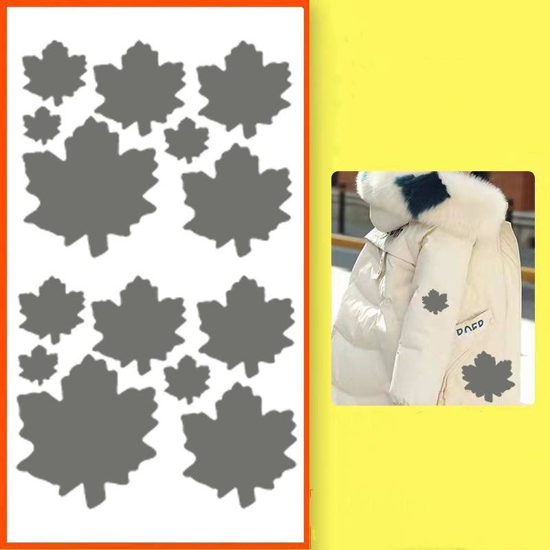Selbstklebender Reparaturflicken im Ahornblatt-Design 10-teilig Grey