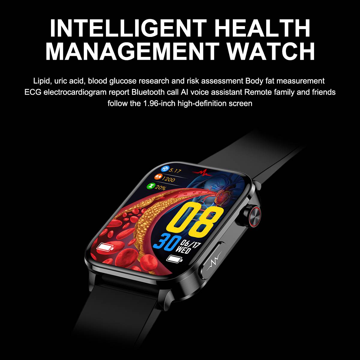 Smartwatch mit Herzfrequenz, Schlafmonitor, Schrittzähler IP68