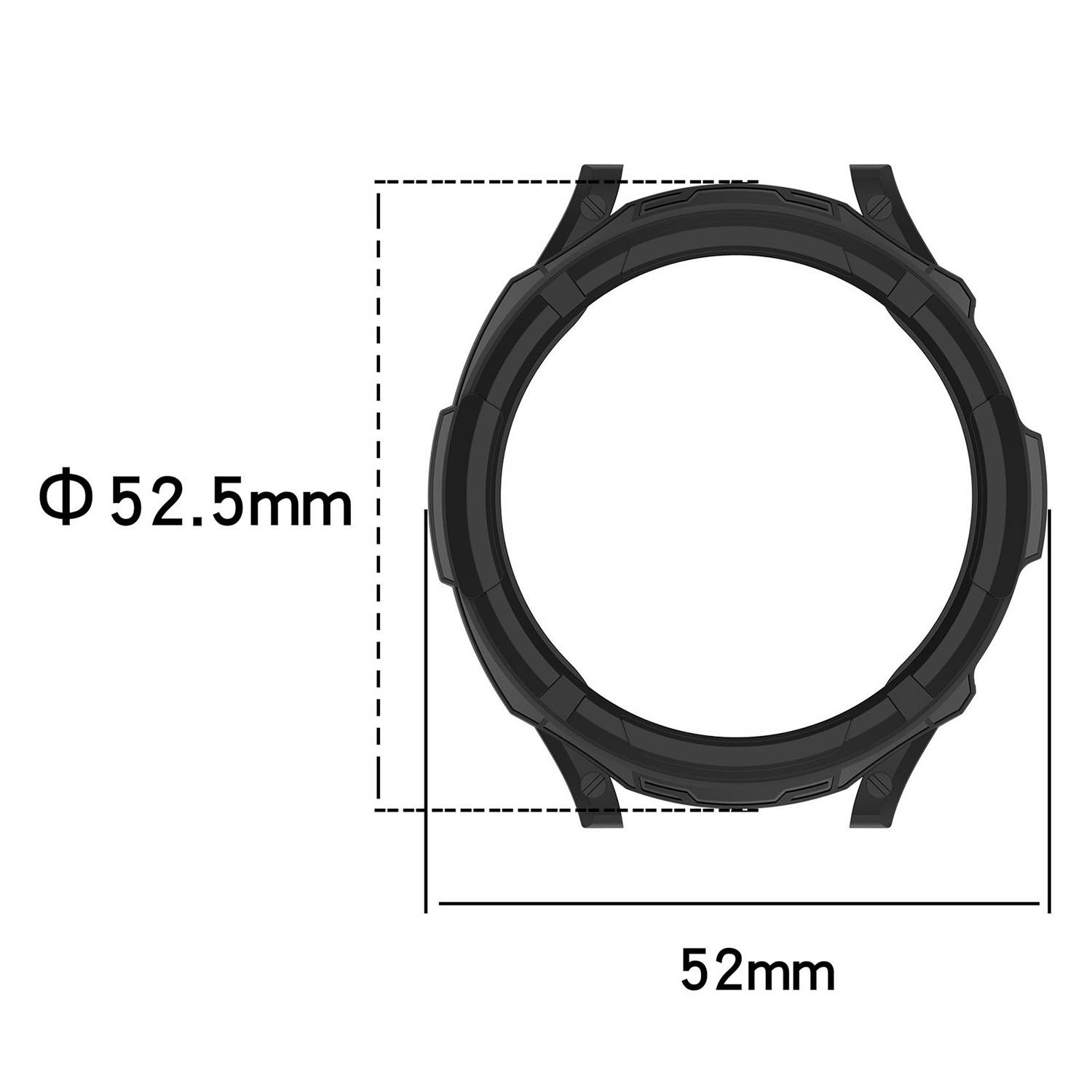 Schutzhülle mit drehbarem Rahmen für Samsung Watch 6 Classic 47 mm Black