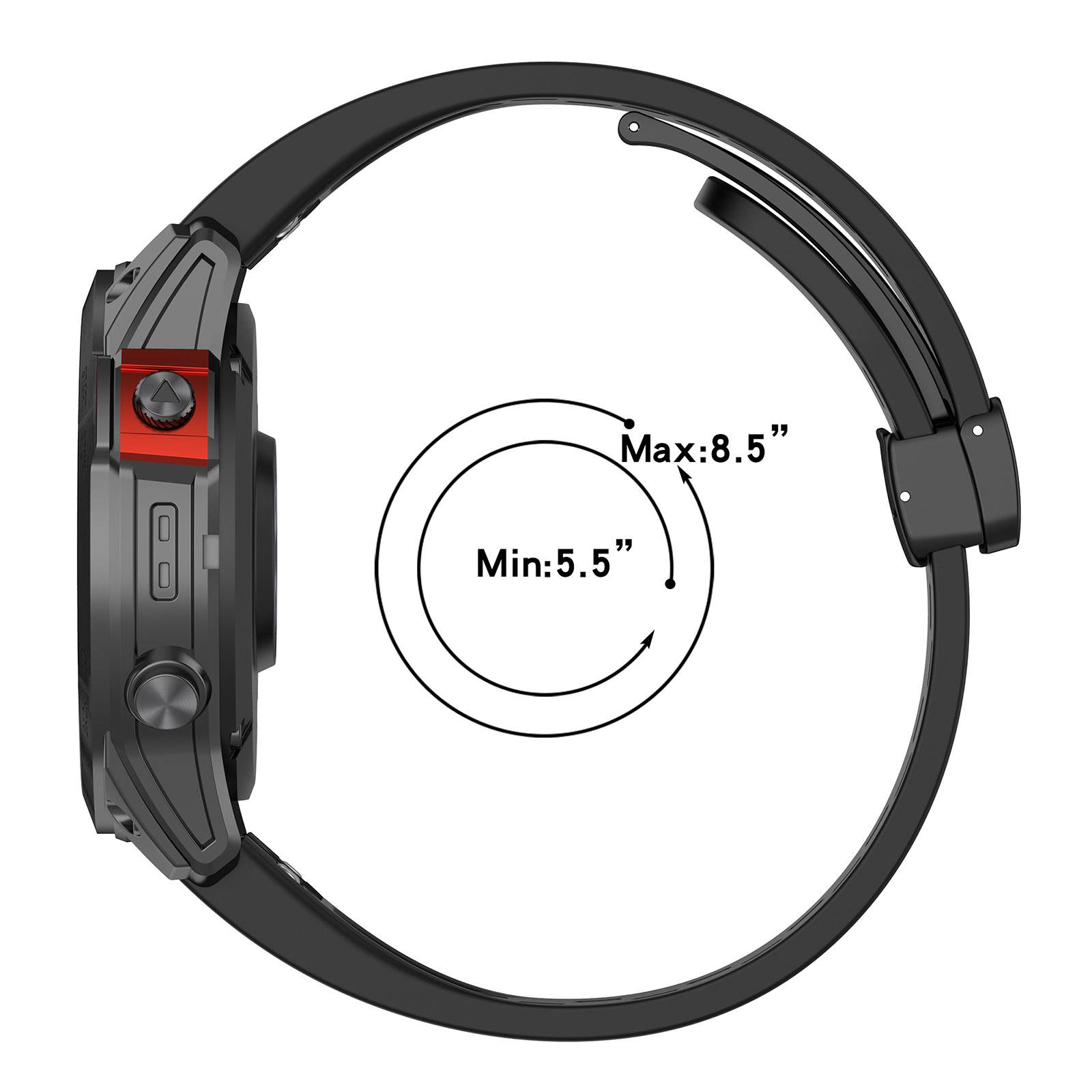 20 mm Silikonarmband für Garmin Epix Pro 42 mm/Fenix 7S/Fenix 7S Pro Black