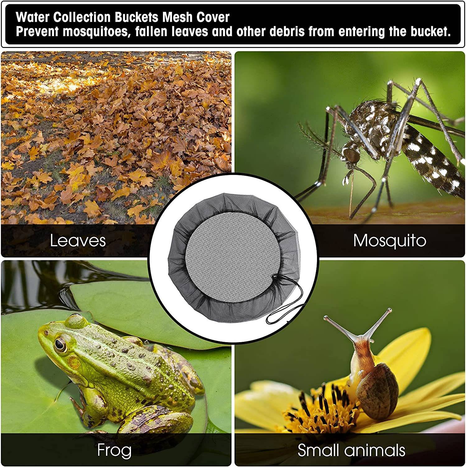 Regentonnen-Netzabdeckung für Wassersammeleimer – schützt vor Insekten, Laub und Schmutz M / 85 cm