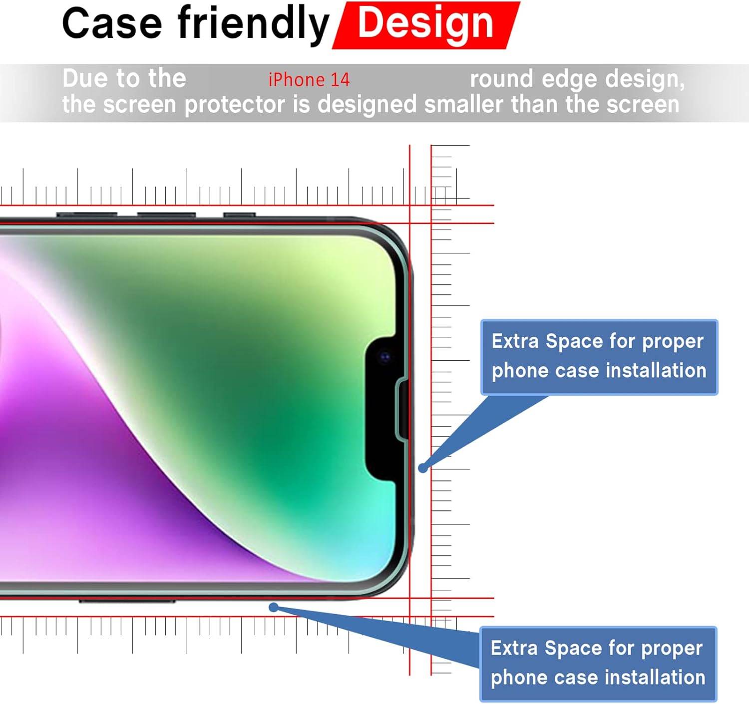 2.5D Mobile Displayschutzfolie für iPhone 14, 2er-Pack
