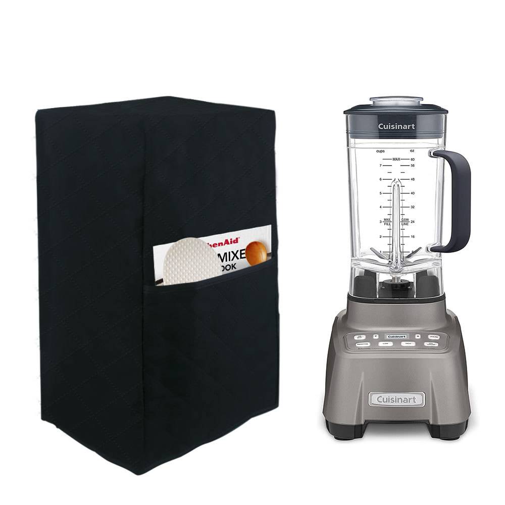 Mixer-Staubschutz, Küchenmixer-Abdeckungen mit Vordertasche Black