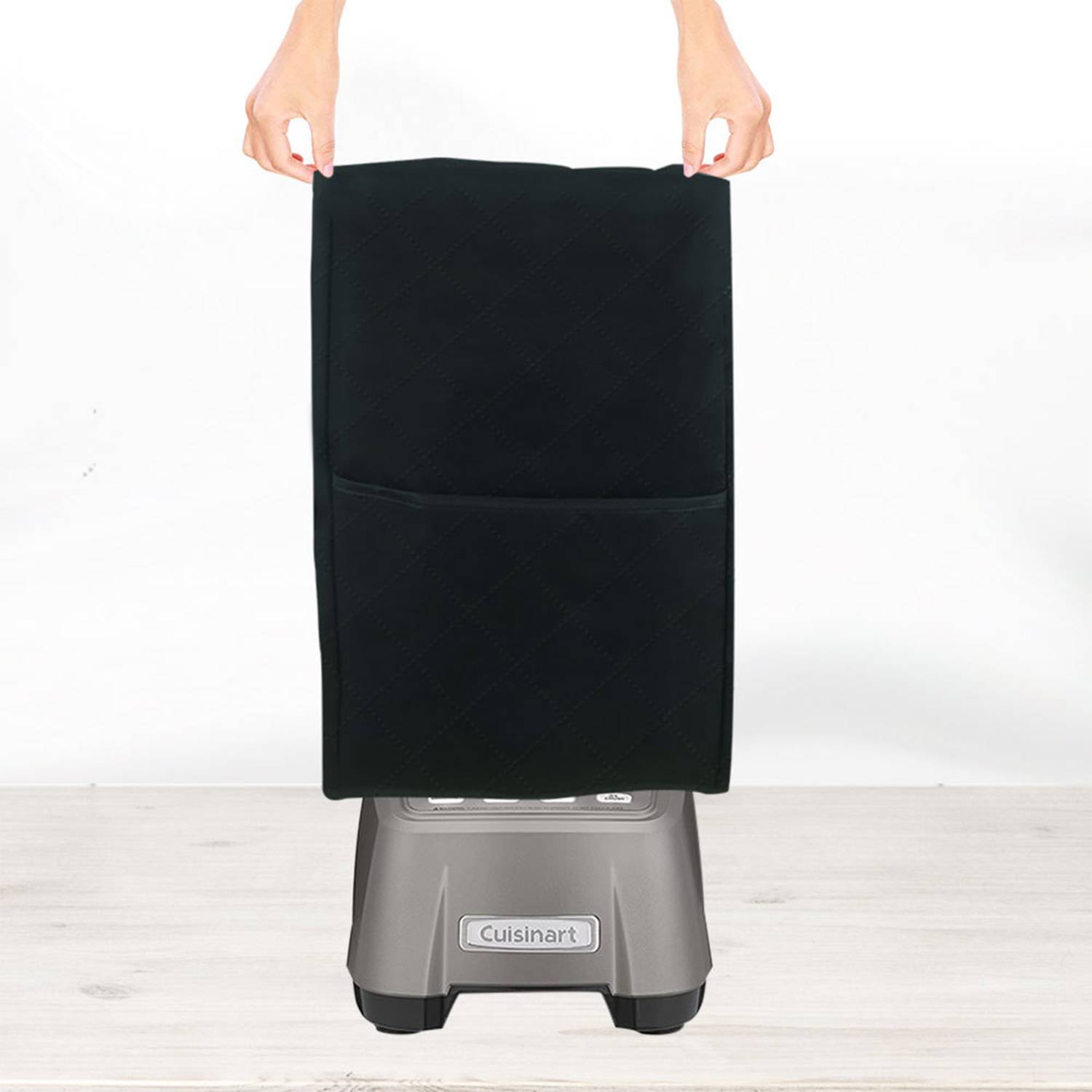 Mixer-Staubschutz, Küchenmixer-Abdeckungen mit Vordertasche Black