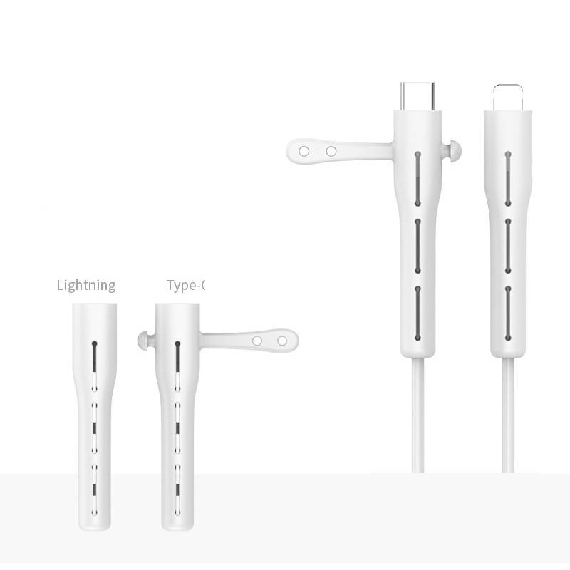 Ladekabelschutz, Drahtschutzspirale, kompatibel mit iPhone 18 W/20 W White