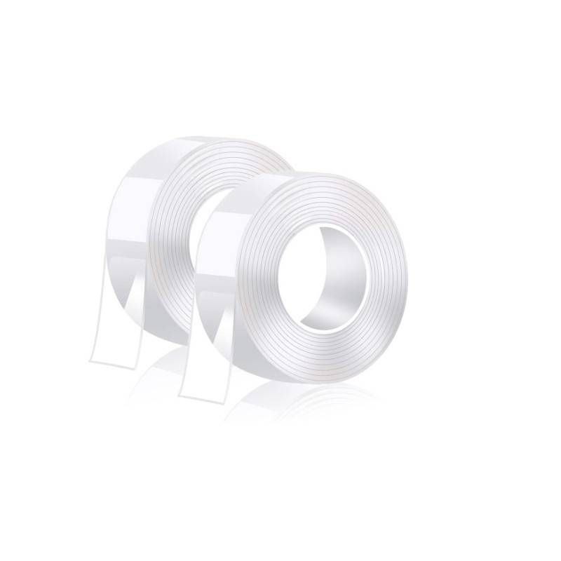 Doppelseitiges und nicht abfärbendes Nano-Klebeband, 3 m – 2er-Pack Transparent 300 x 3 x 0.2 cm
