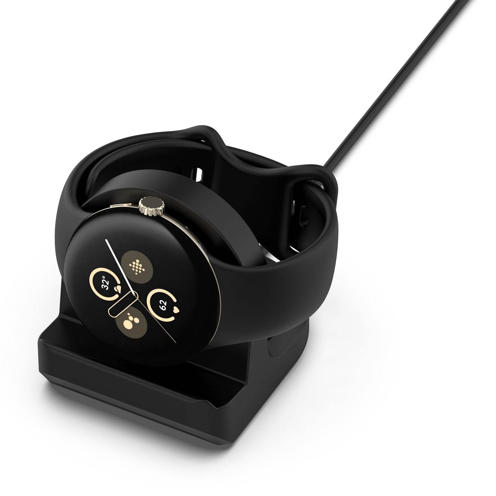 Silikon-Uhrenladeständer für Google Pixel Watch 2 Black