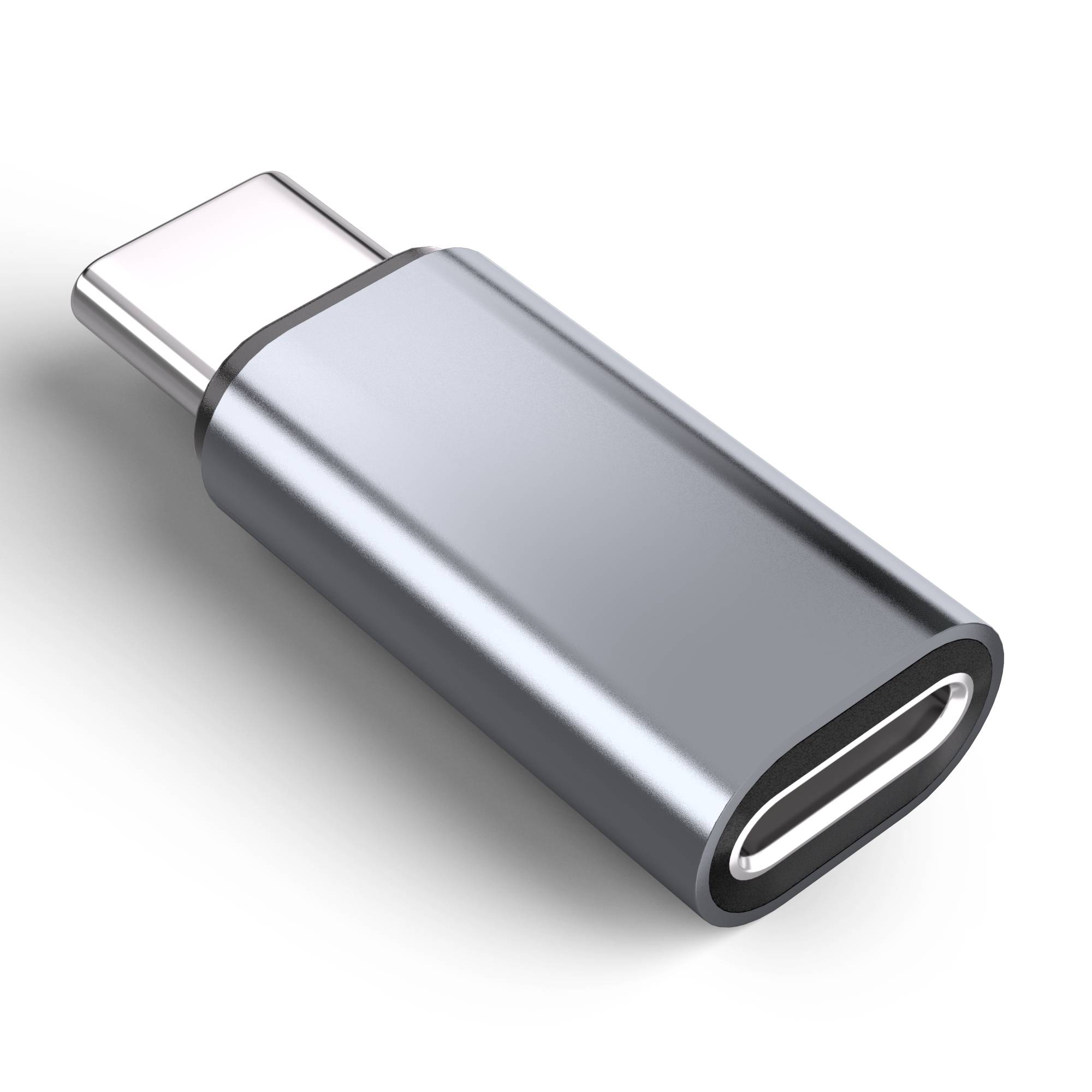 Adapter Lightning (weiblich) auf USB-C (männlich), kompatibel mit iPhone 15 Grey