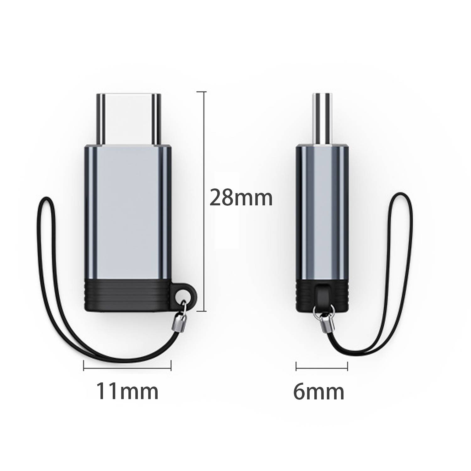 Adapter Lightning (weiblich) auf USB-C (männlich), kompatibel mit iPhone 15 Grey