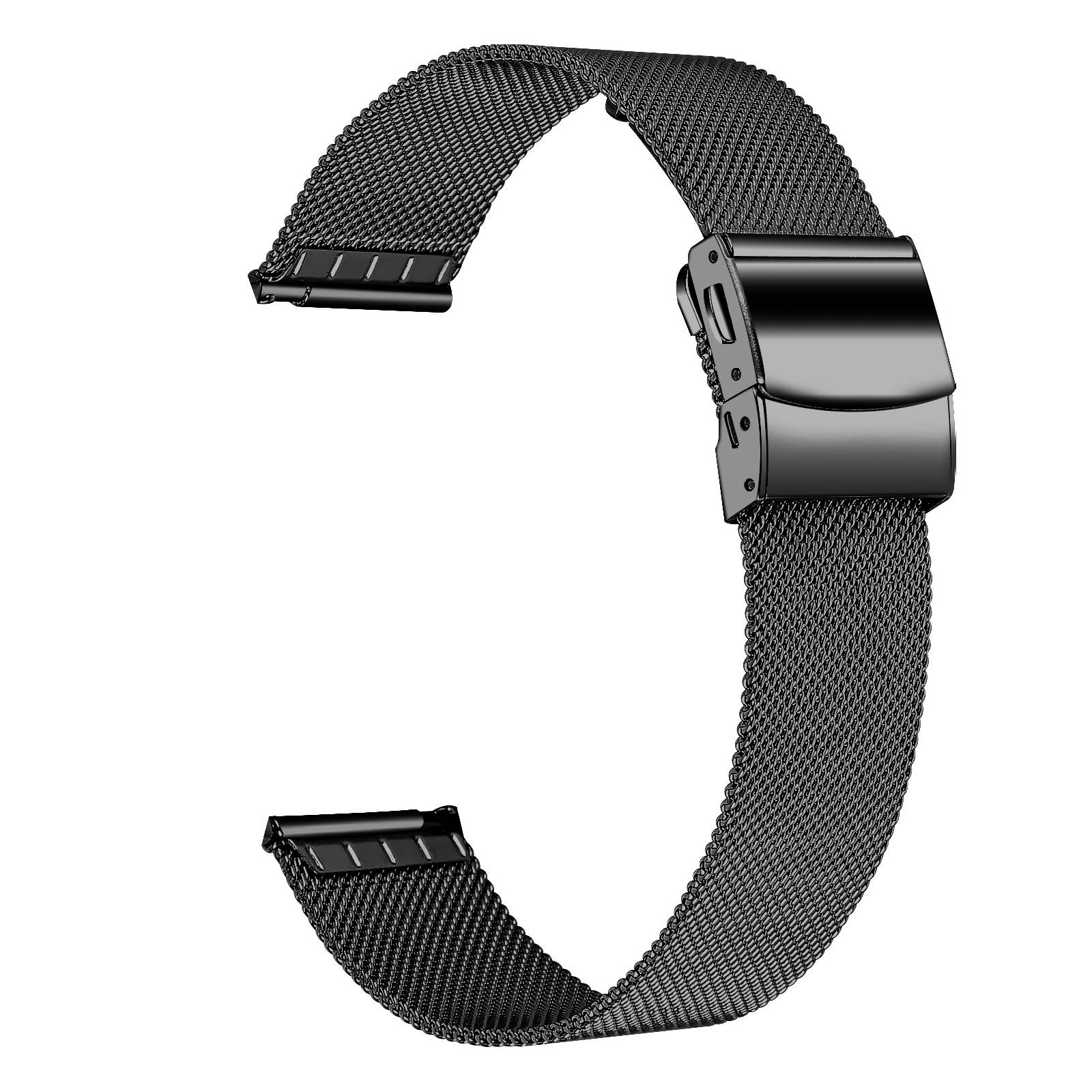 22 mm Edelstahl-Uhrenarmband für Samsung/Huawei Black