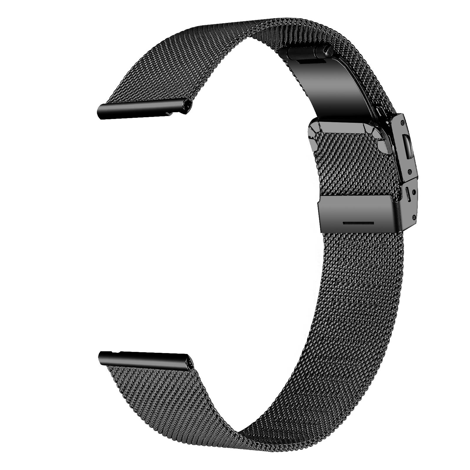 22 mm Edelstahl-Uhrenarmband für Samsung/Huawei Black