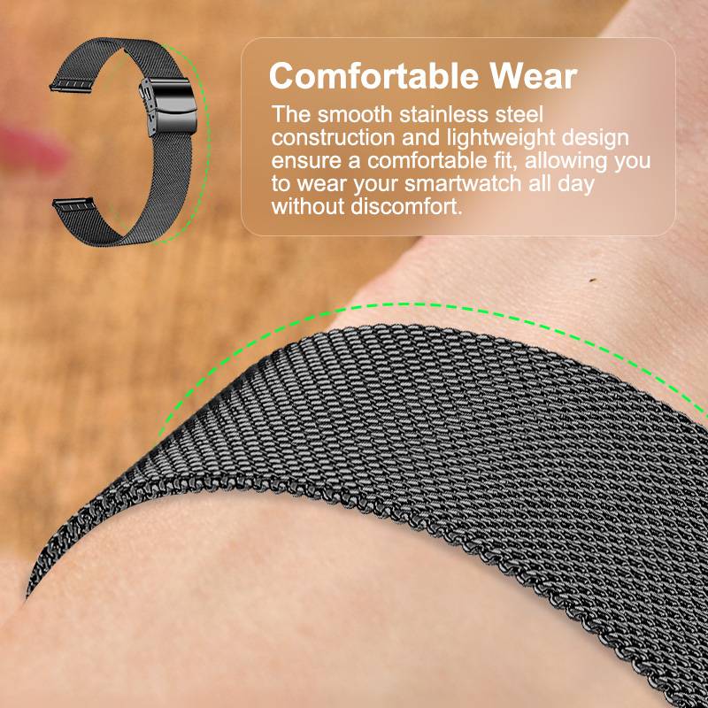 Armband Edelstahl Garmin Venu 3S / Forerunner 265s 18 mm Black
