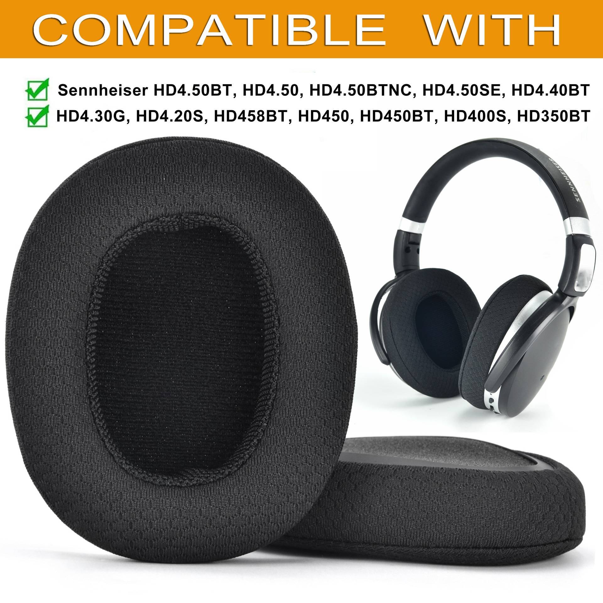 Ohrpolster für Sennheiser HD 4.50BT/ HD 4.50/ HD 4.50BTNC/ HD 4.50SE Black