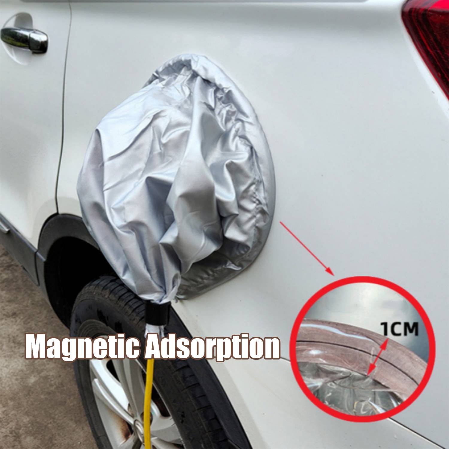 Magnetischer wasserdichter Schutz für Ladesteckdosen an Elektroautos Silver