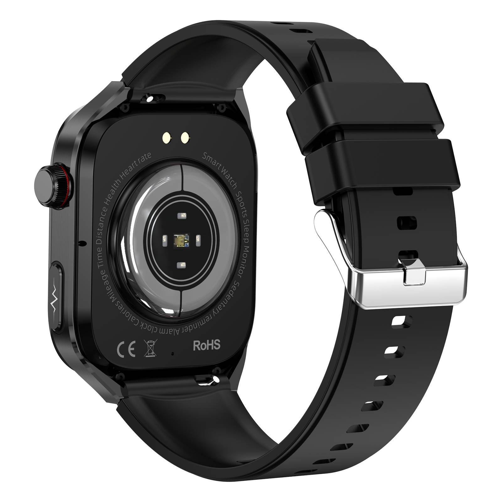 Smartwatch mit EKG, Herzfrequenz, Blutdruck, Schlaf, Schrittzähler Black