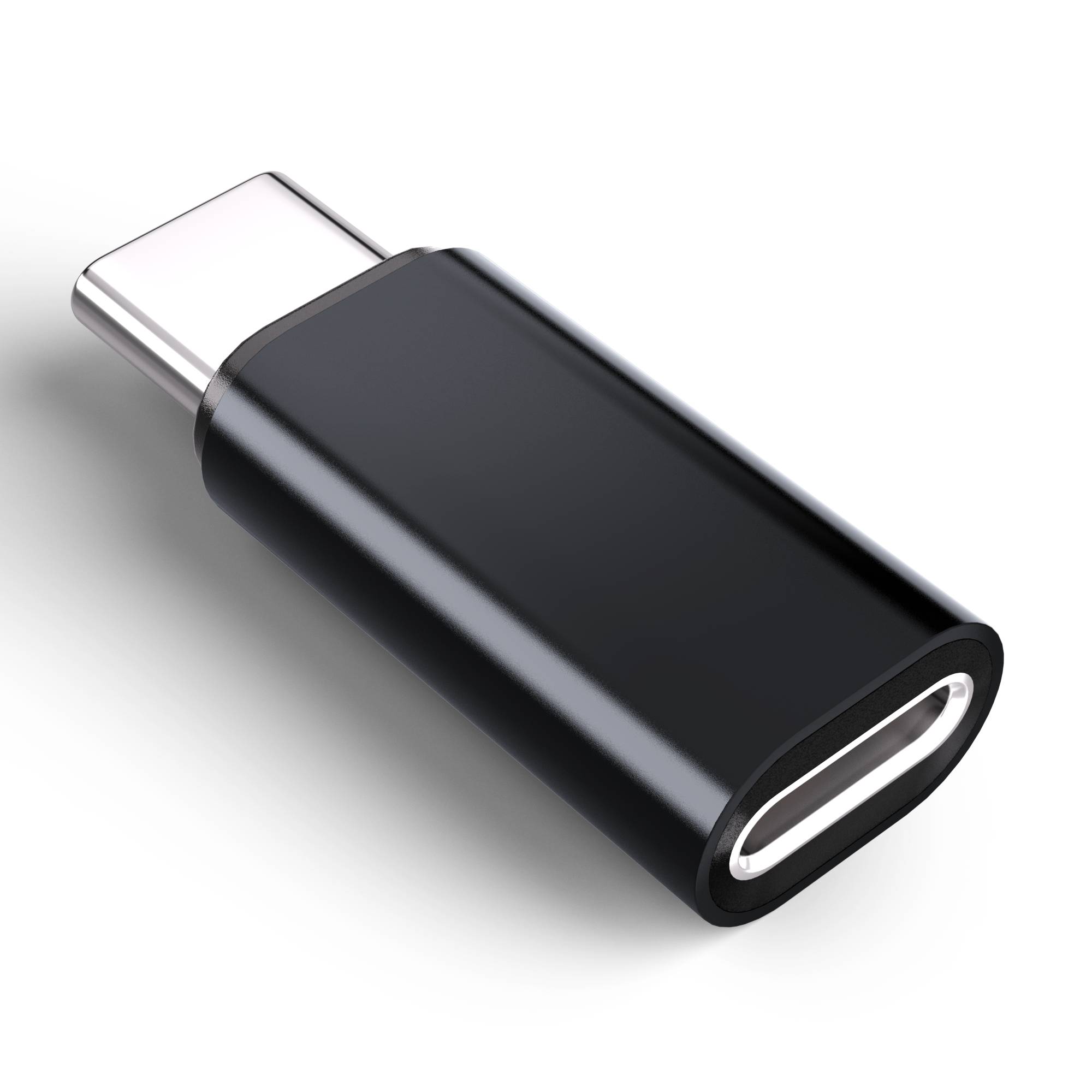 Adapter Lightning (weiblich) auf USB-C (männlich), kompatibel mit iPhone 15 Black