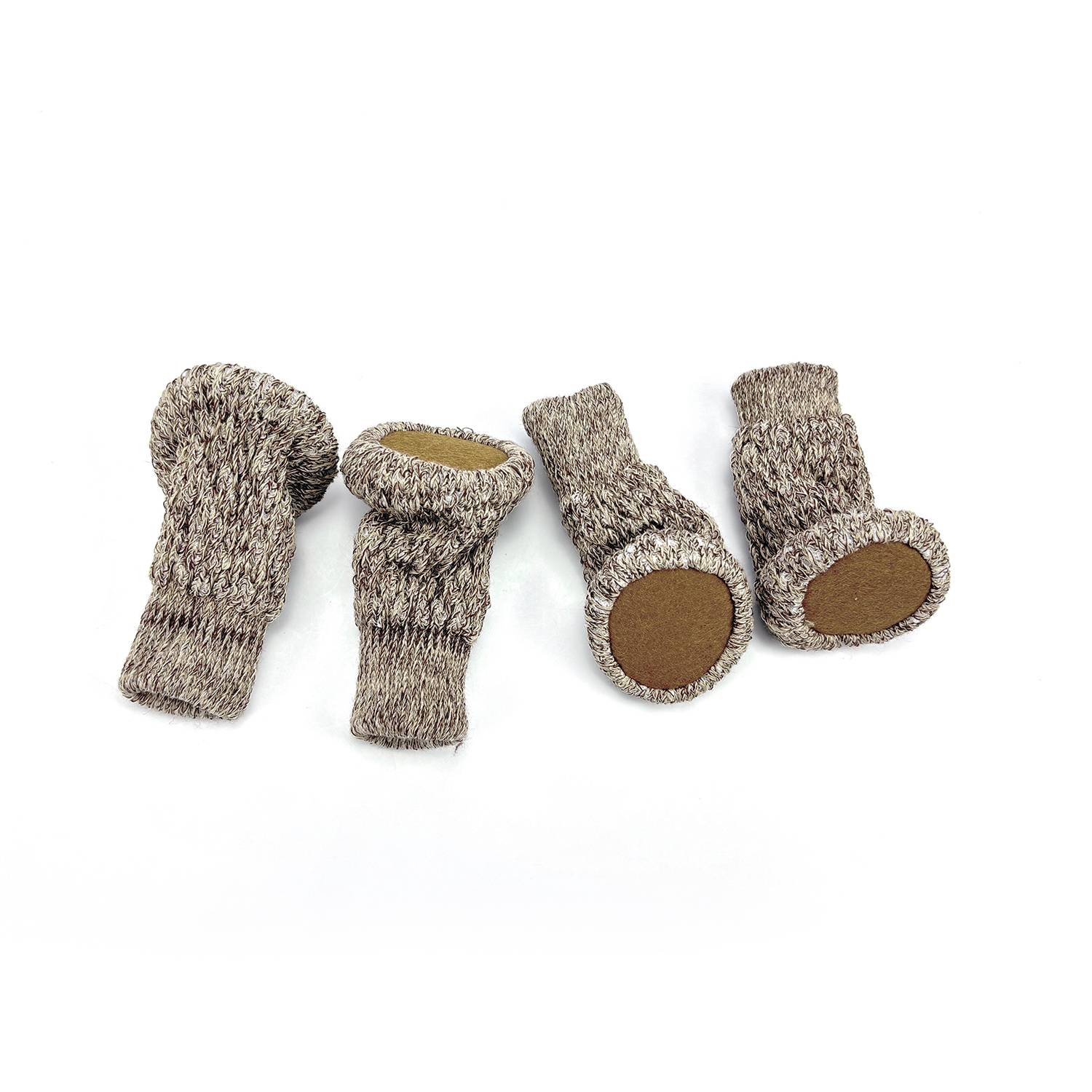Gestrickte Stuhlsocken / Möbelfüße, 16er-Pack Khaki