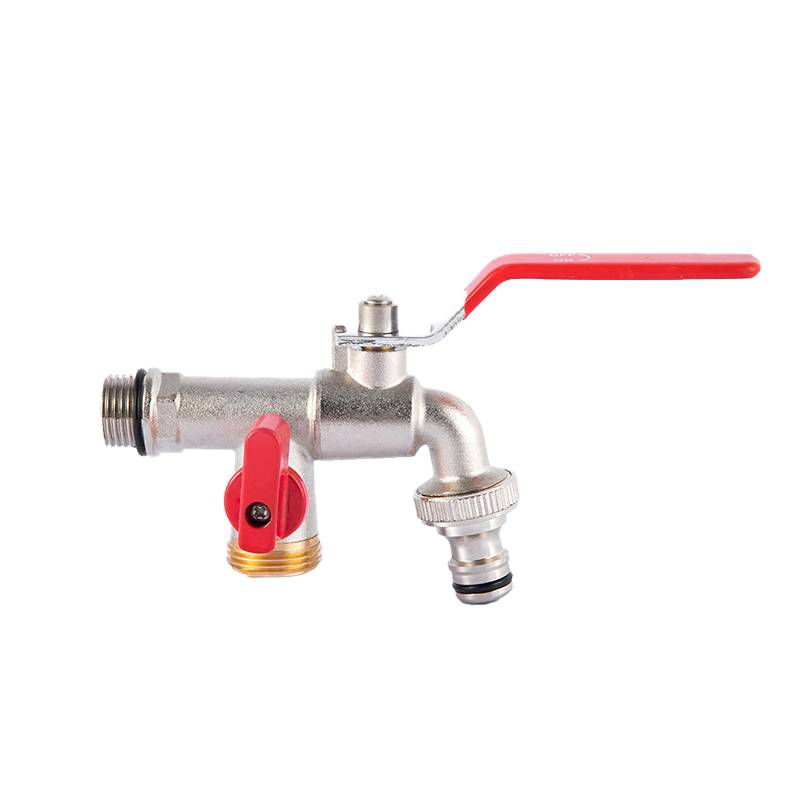 Außenhahn mit Einzelauslass, 1/2-Zoll-Außeneinlass, 3/4-Zoll-Auslass Red