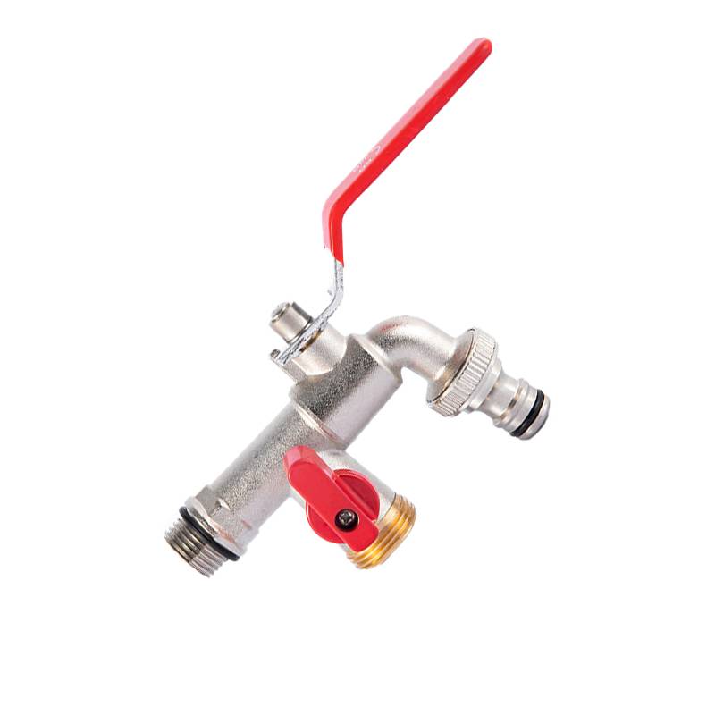Außenhahn mit Einzelauslass, 1/2-Zoll-Außeneinlass, 3/4-Zoll-Auslass Red