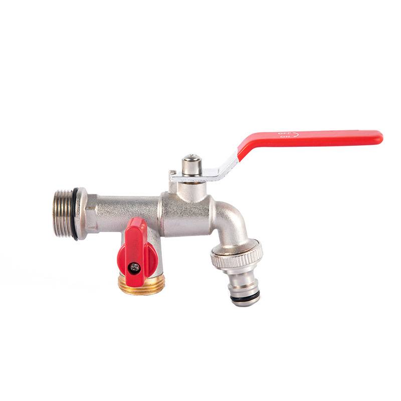 Außenhahn mit Einzelauslass, 3/4-Zoll-Außeneinlass, 3/4-Zoll-Auslass Red