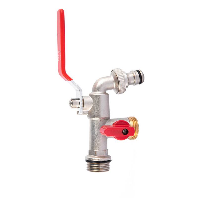 Außenhahn mit Einzelauslass, 3/4-Zoll-Außeneinlass, 3/4-Zoll-Auslass Red