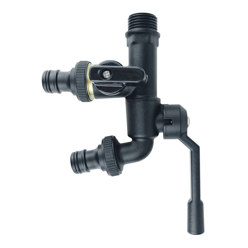 Wasserhahn mit zwei Ausgängen und Ventil Kupfer