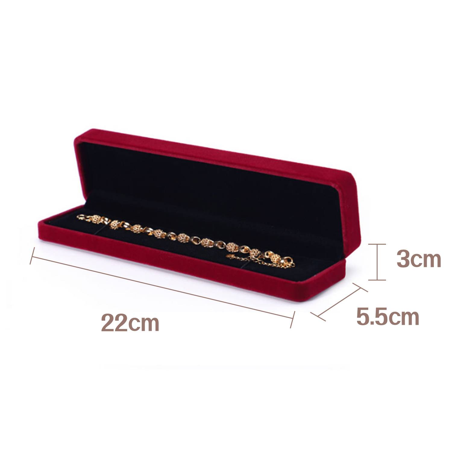 Schmuckschatulle für Halsketten und Armbänder DarkRed