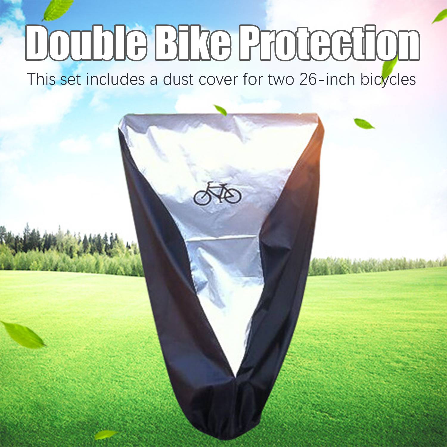 Wasserdichte Fahrradabdeckung / Abdeckung für 2 Fahrräder Black