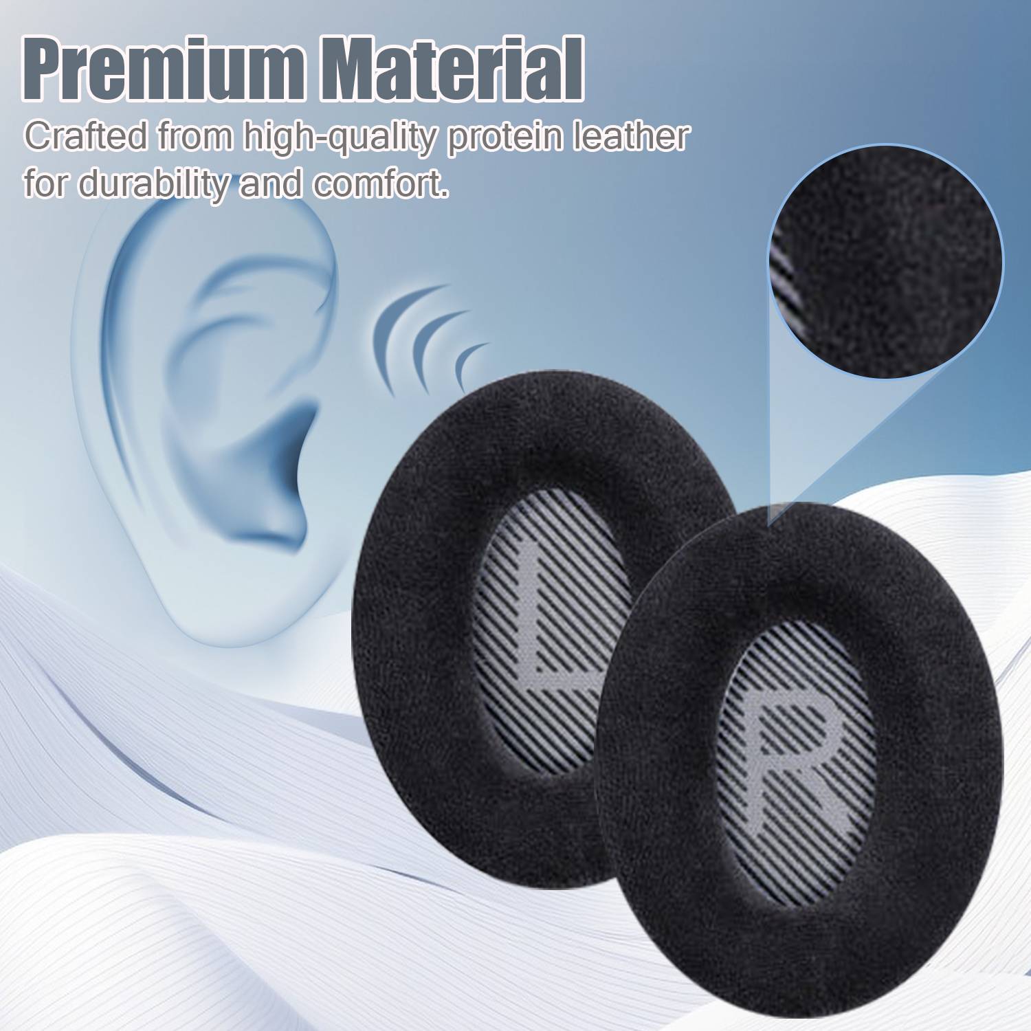 Ohrpolster für Bose QC35 / QC35-ii, QC25 1/2 Black