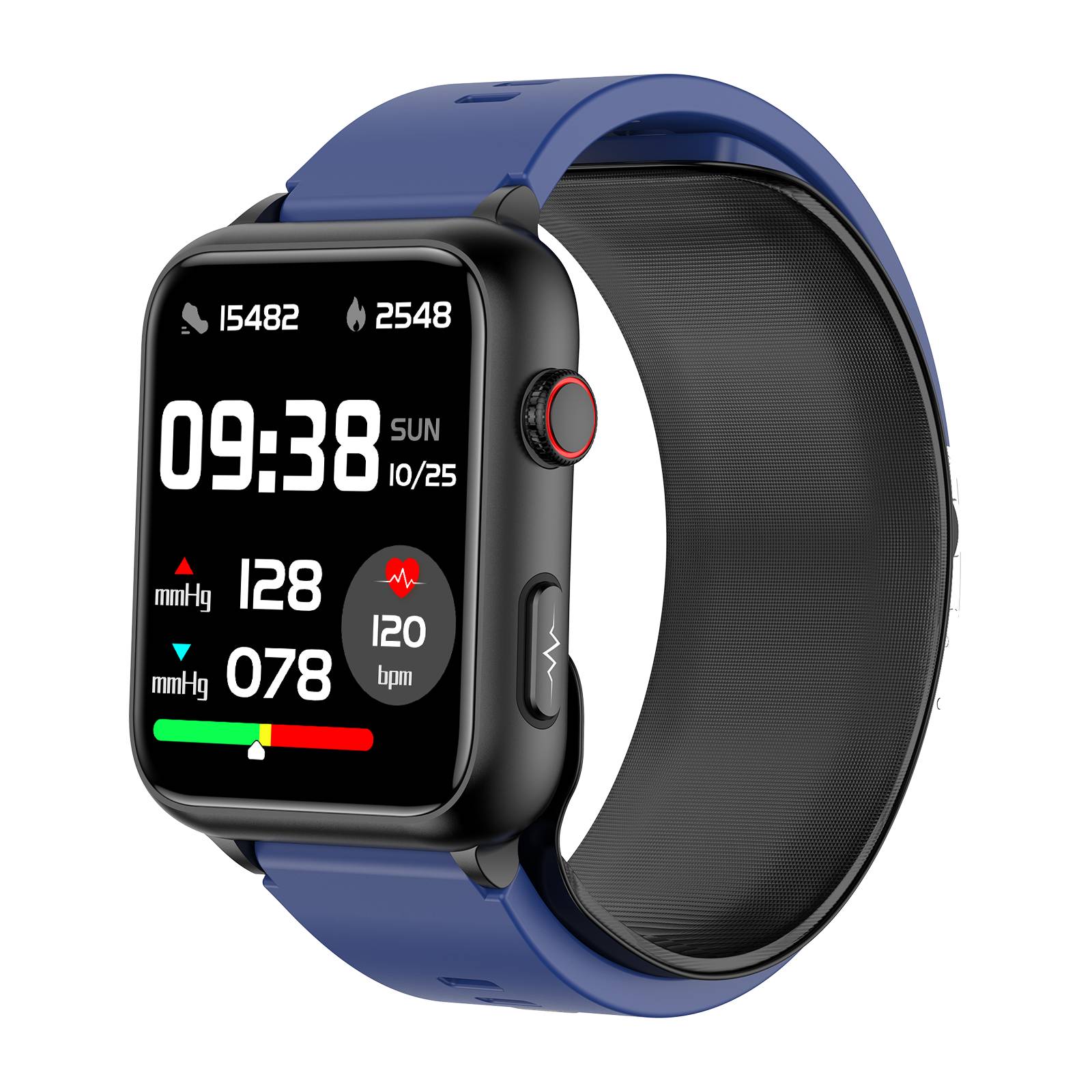 Smartwatch, 1,91-Zoll-Bildschirm, Blutdruck, Herzfrequenz, Blutsauerstoff DarkBlue