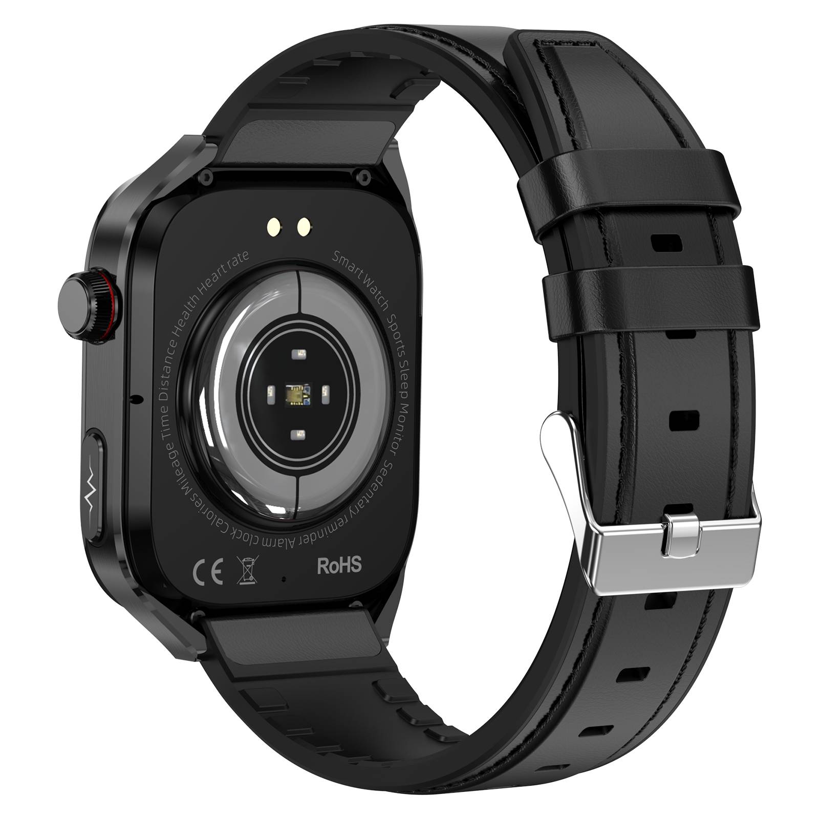 Smartwatch mit EKG, Herzfrequenz, Blutdruck, Schlafmonitor, Schrittzähler Black