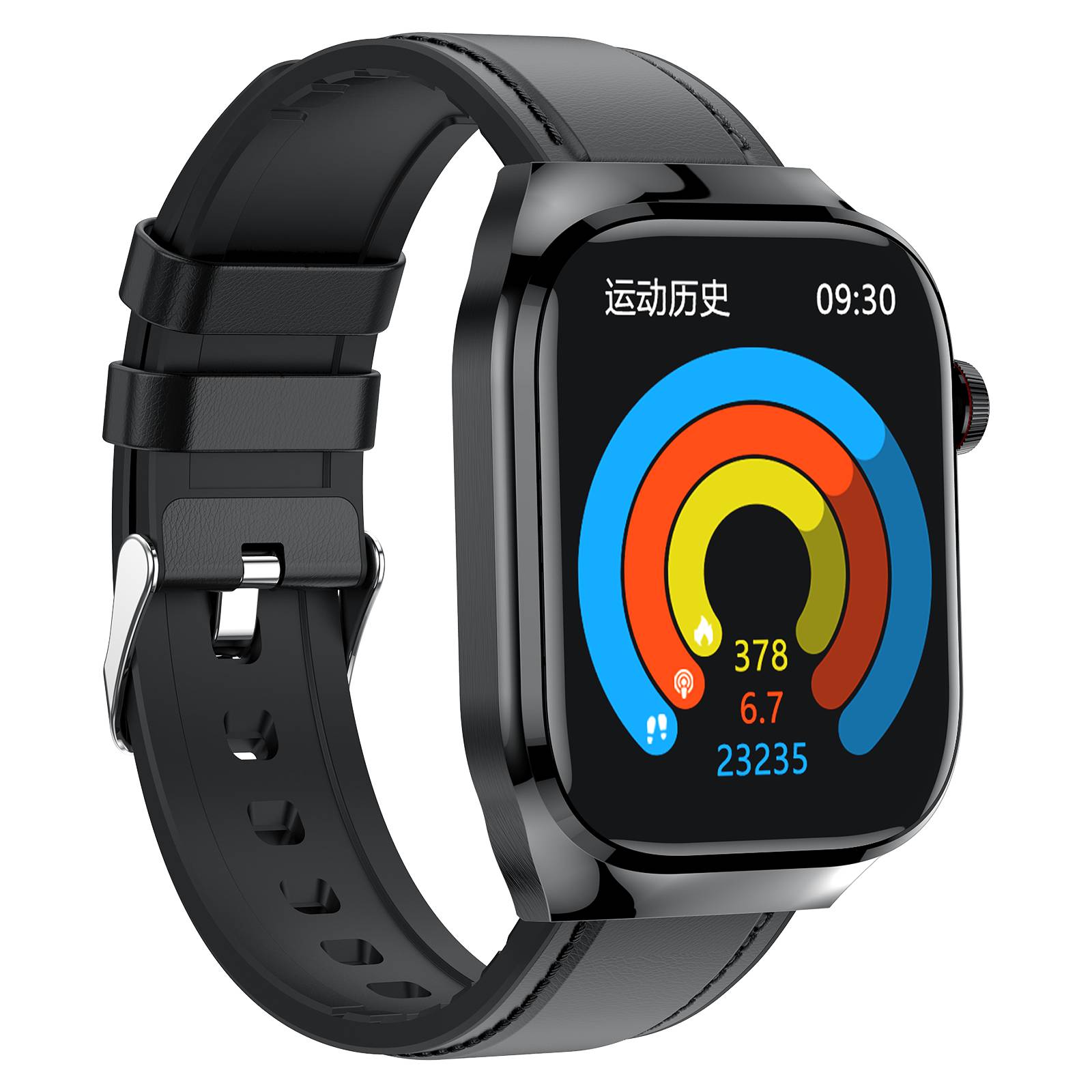 Smartwatch mit EKG, Herzfrequenz, Blutdruck, Schlafmonitor, Schrittzähler Black