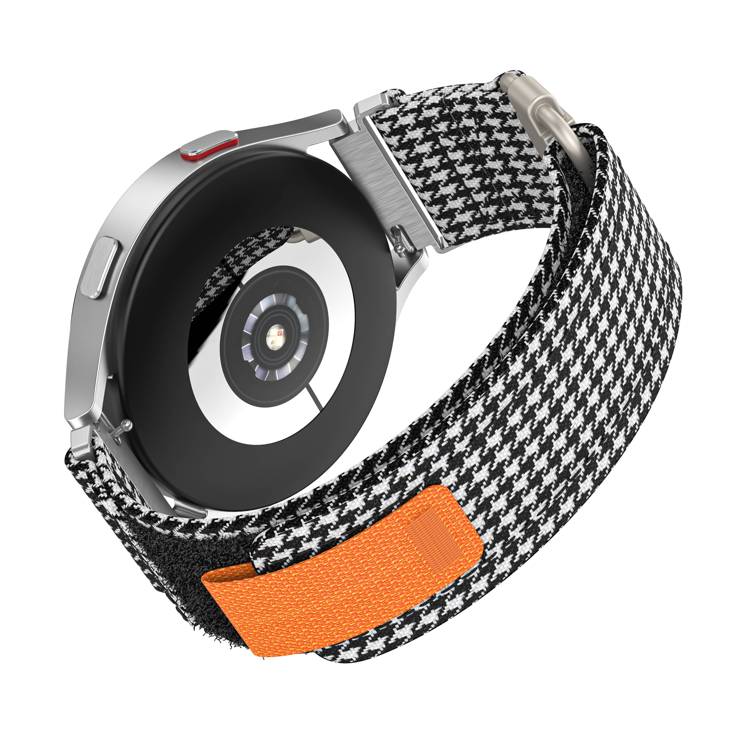 20 mm Canvas-Uhrenarmband für Samsung Galaxy Watch Active 1/2, Galaxy Watch 4 Black+White