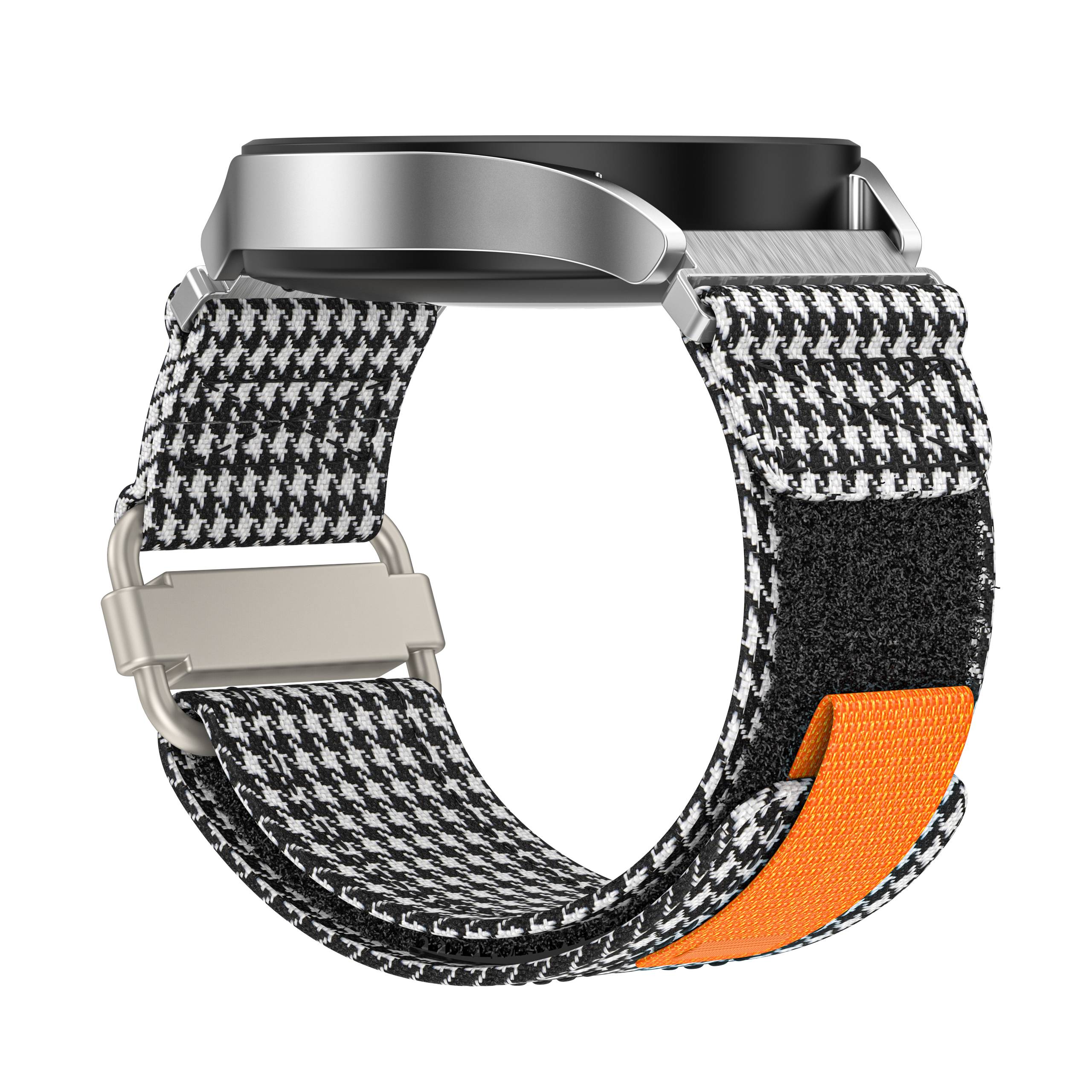 20 mm Canvas-Uhrenarmband für Samsung Galaxy Watch Active 1/2, Galaxy Watch 4 Black+White