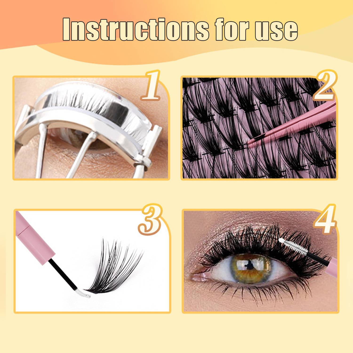 Set mit falschen Wimpern (240 Büschel) – natürlicher Look, wiederverwendbar, DIY-Anwendung Modell 2