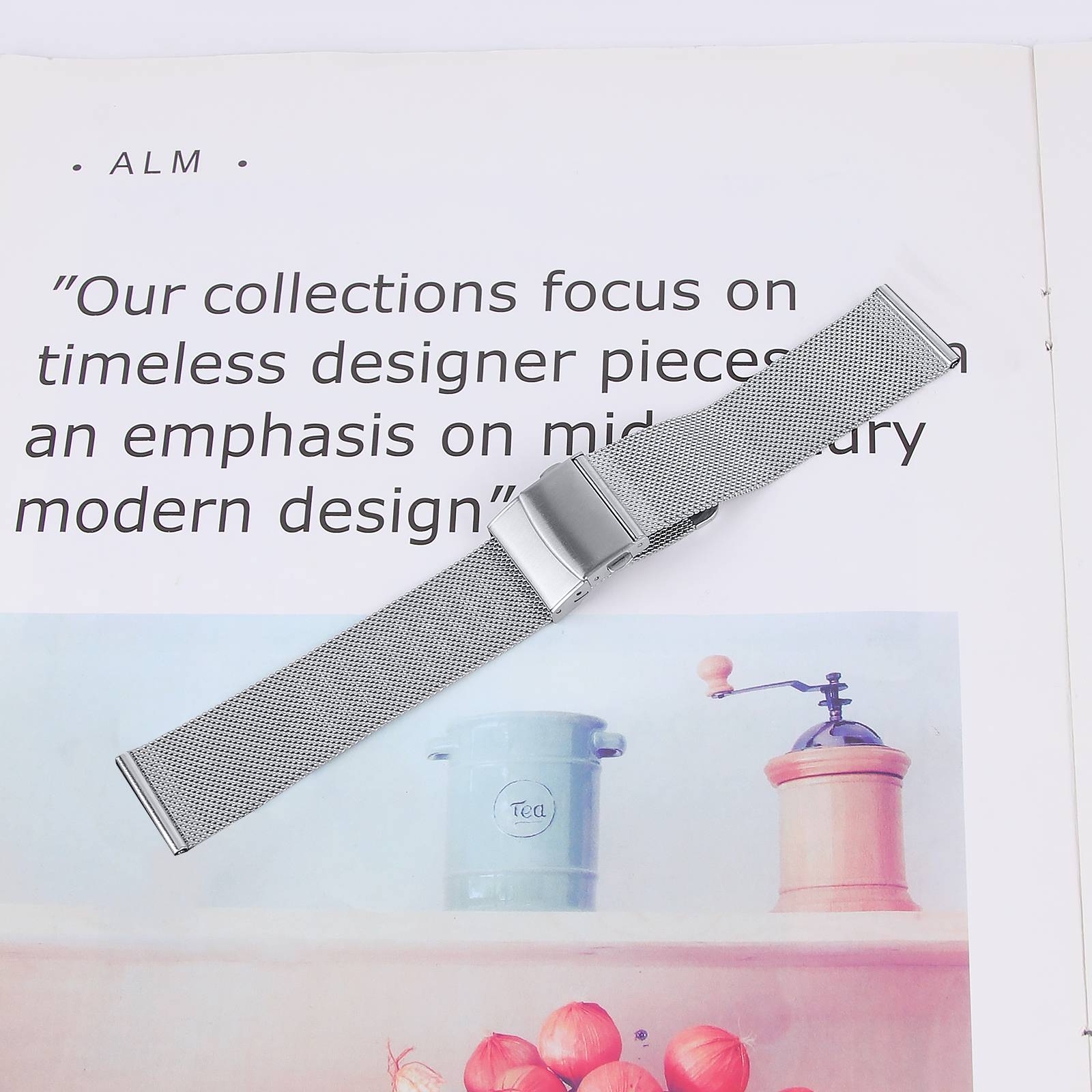 Edelstahl-Uhrenarmband für Huawei Watch 2/Garmin Vivoactive 3, 20 mm Silver