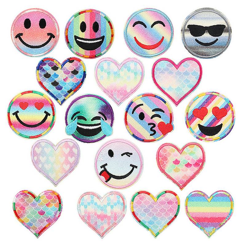18-teiliges Patch-Set - Gestickte Aufbügler