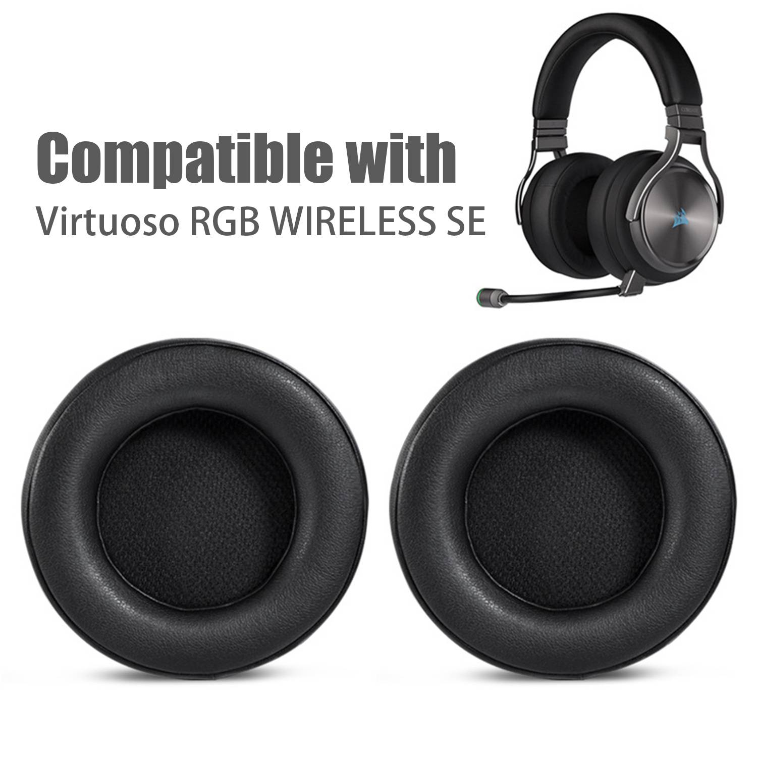 Ohrpolster für Corsair Virtuoso RGB-Kopfhörer Black
